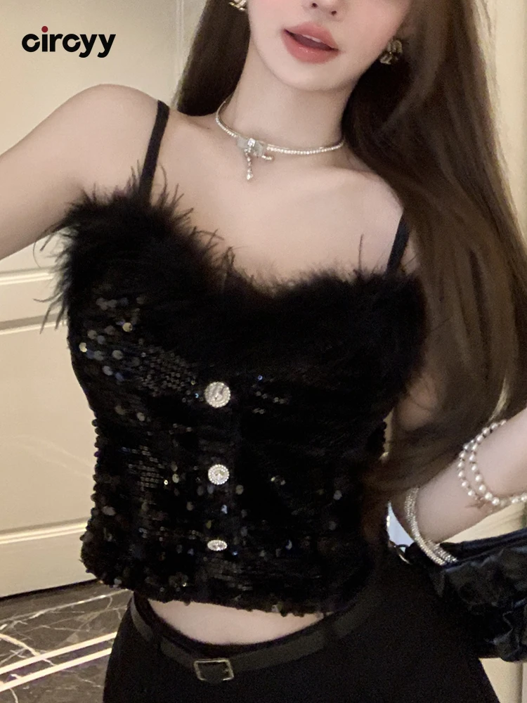 MNFOURGIRLS BLOUSE CROP TOP (1) Black Trendy Top For Party